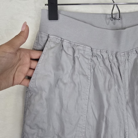 Faherty Womens Sz Large Jogger Arlie Day Pants Gray Linen Blend Elastic Jogger - Picture 4 of 10
